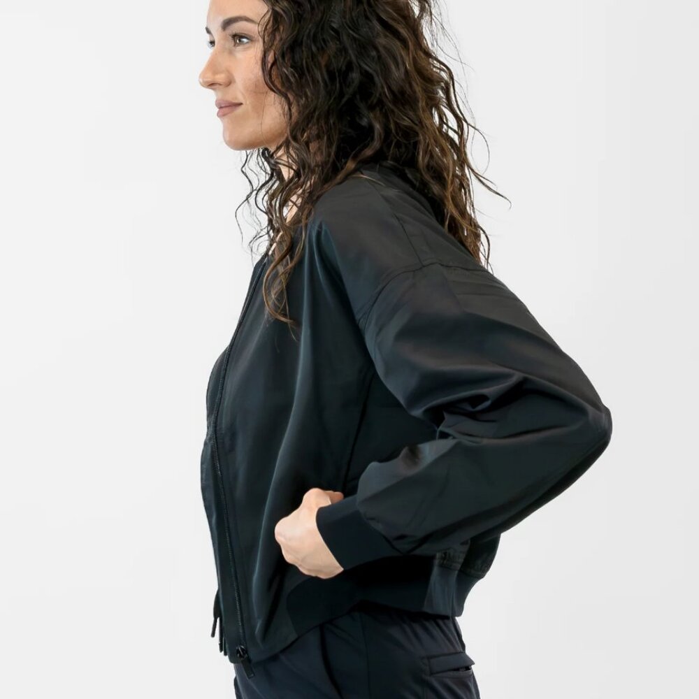 Senita Athletics Lightweight Bomber Jacket - Black - Size Small - Picture 5 of 5
